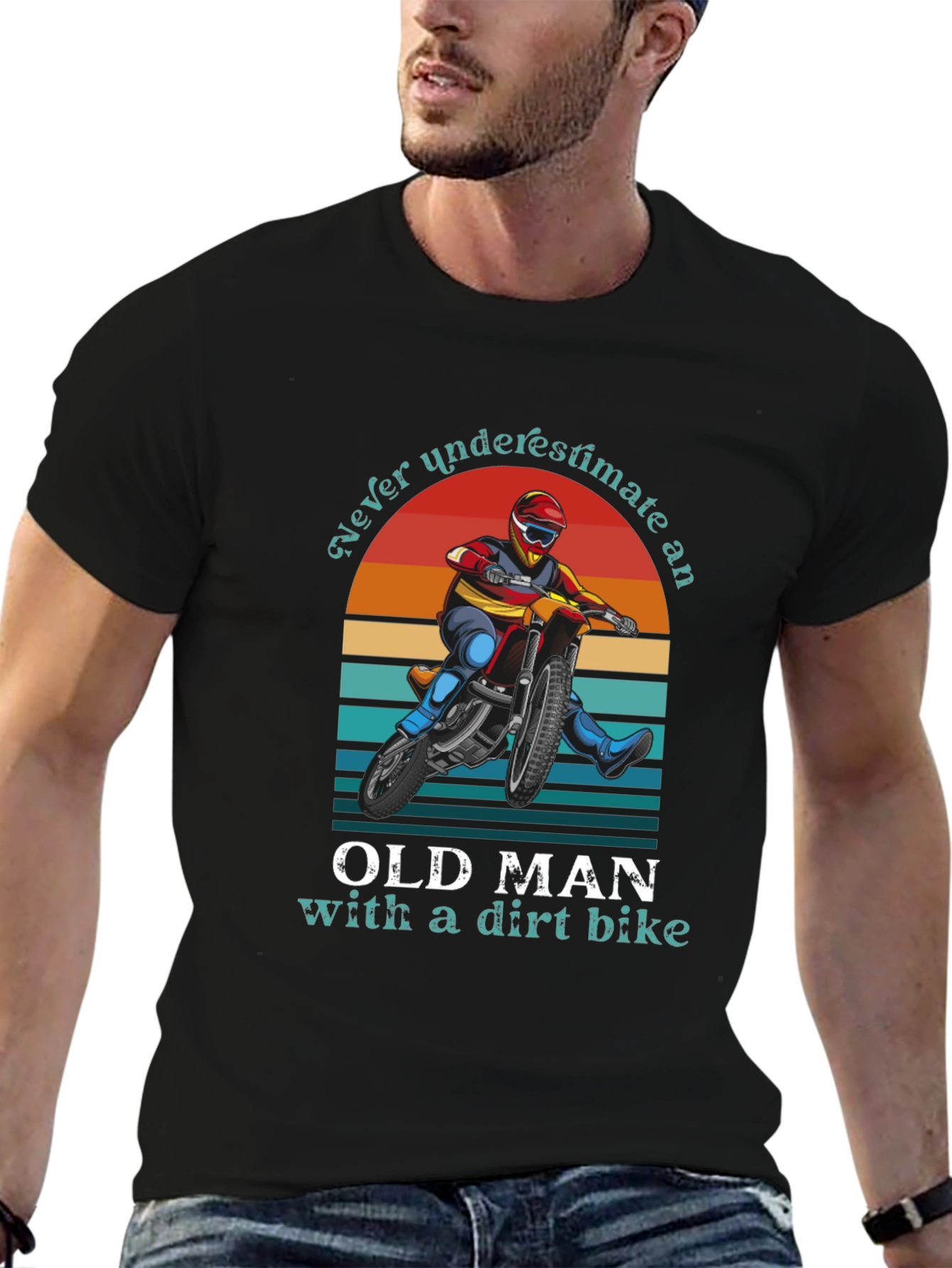 Old Man Dirt Bike Graphic Tee