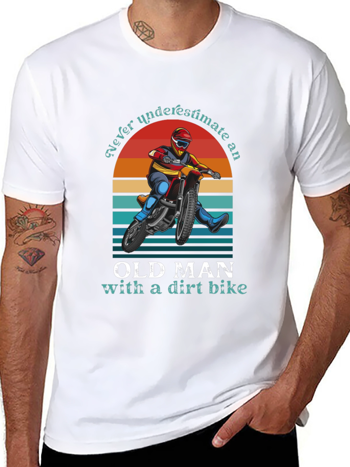 Old Man Dirt Bike Graphic Tee