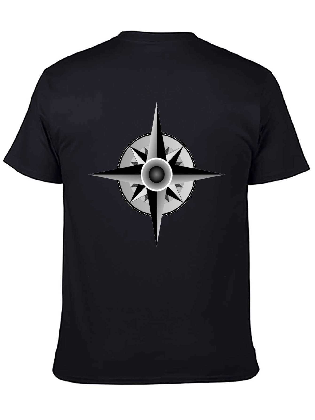 Compass Rose Graphic Black T-Shirt