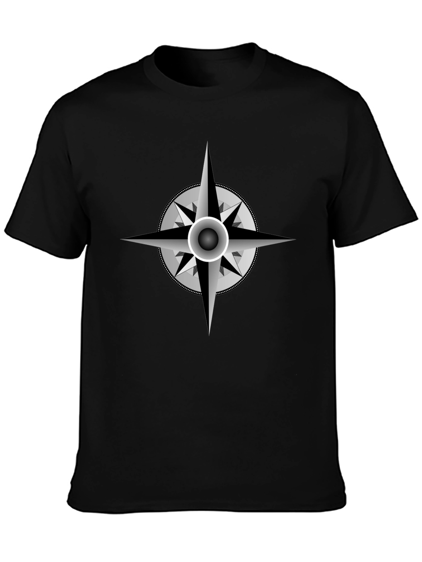 Compass Rose Graphic Black T-Shirt