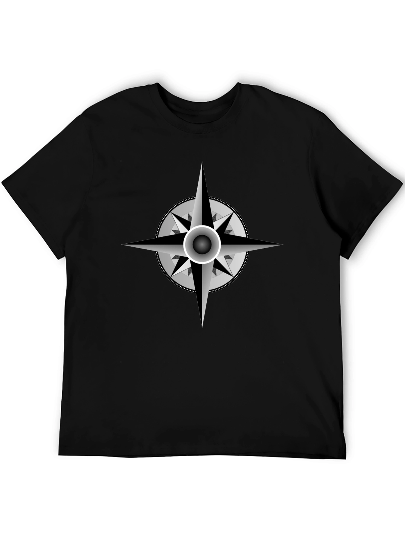 Compass Rose Graphic Black T-Shirt