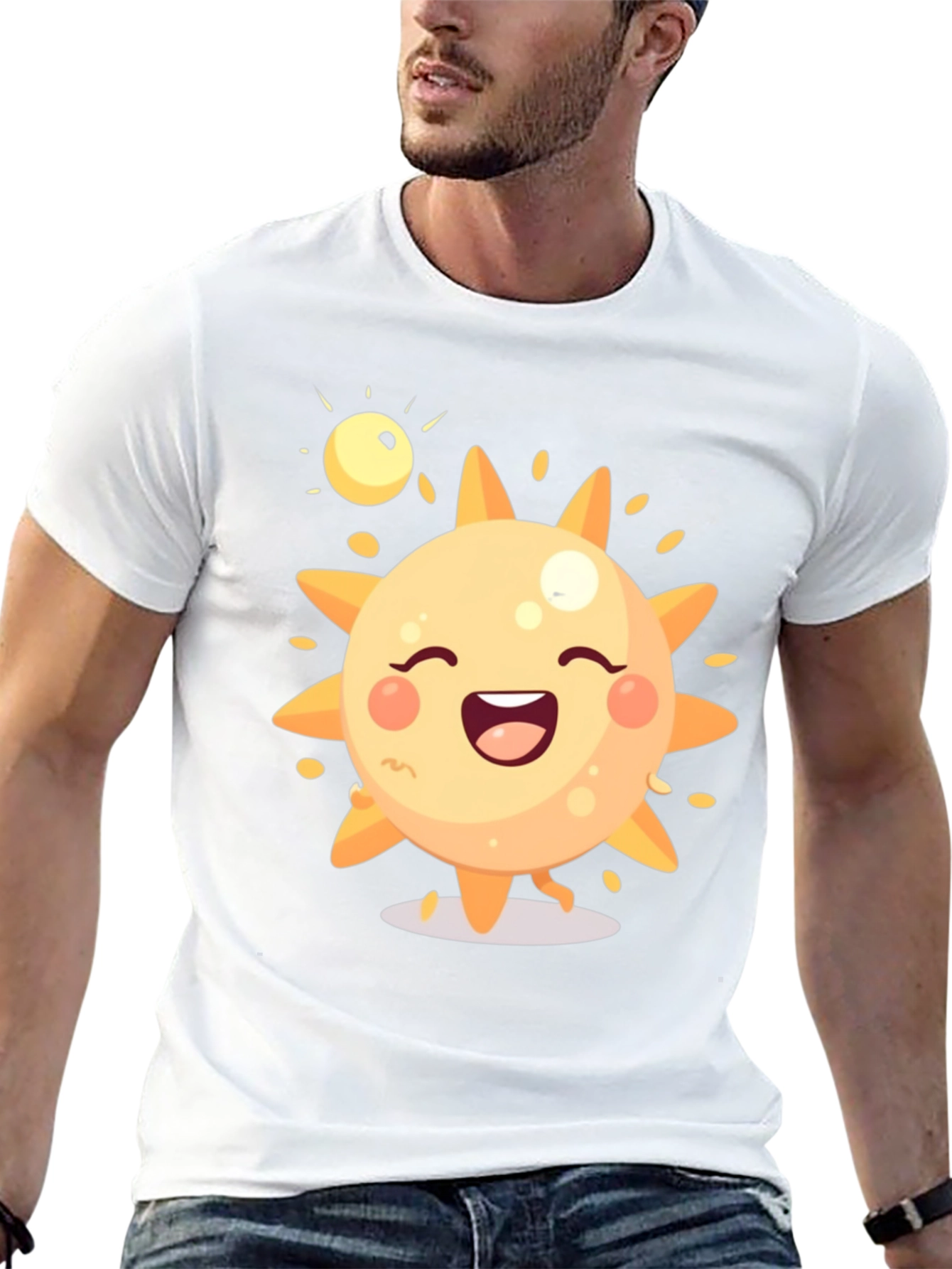 Happy Sun Graphic T-Shirt - Mens Black Tee
