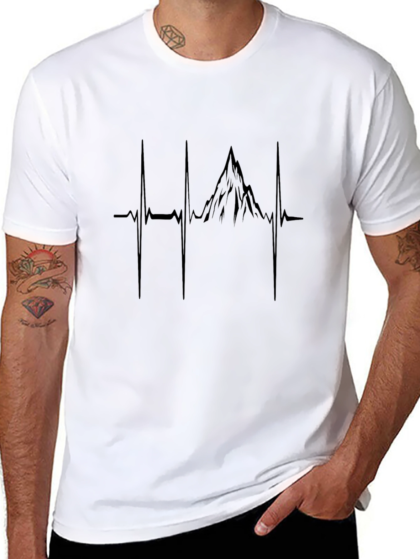 Mountain Heartbeat Graphic Tee - Black