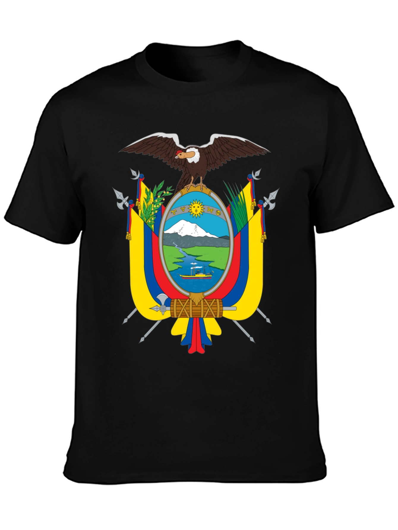 Ecuador Coat of Arms Black T-Shirt