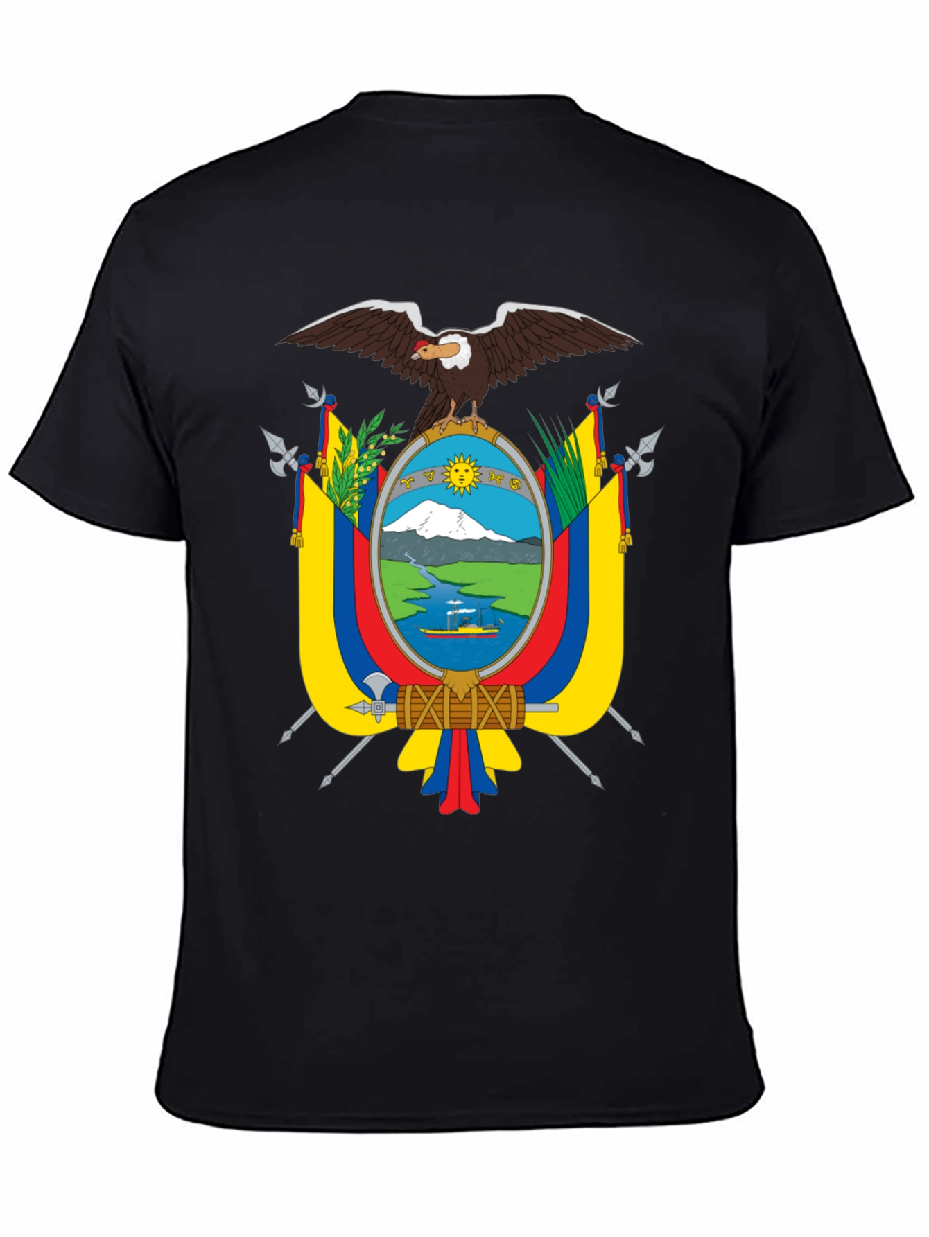Ecuador Coat of Arms Black T-Shirt