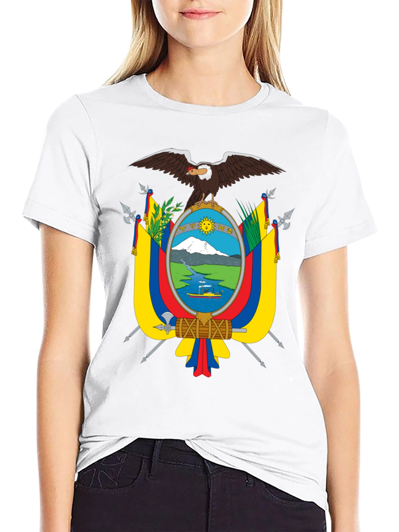 Ecuador Coat of Arms Black T-Shirt