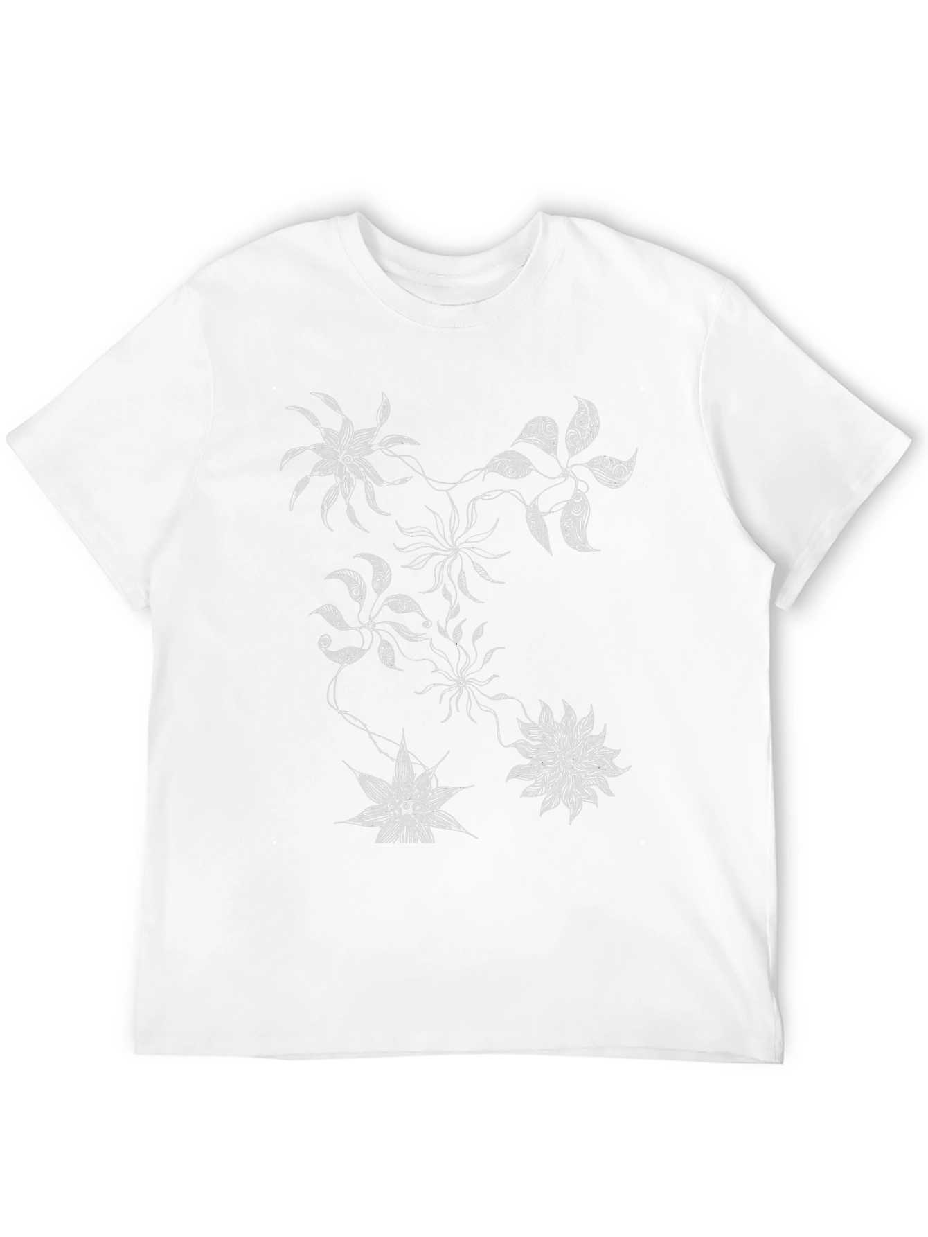 Abstract Floral Graphic Print Black T-Shirt