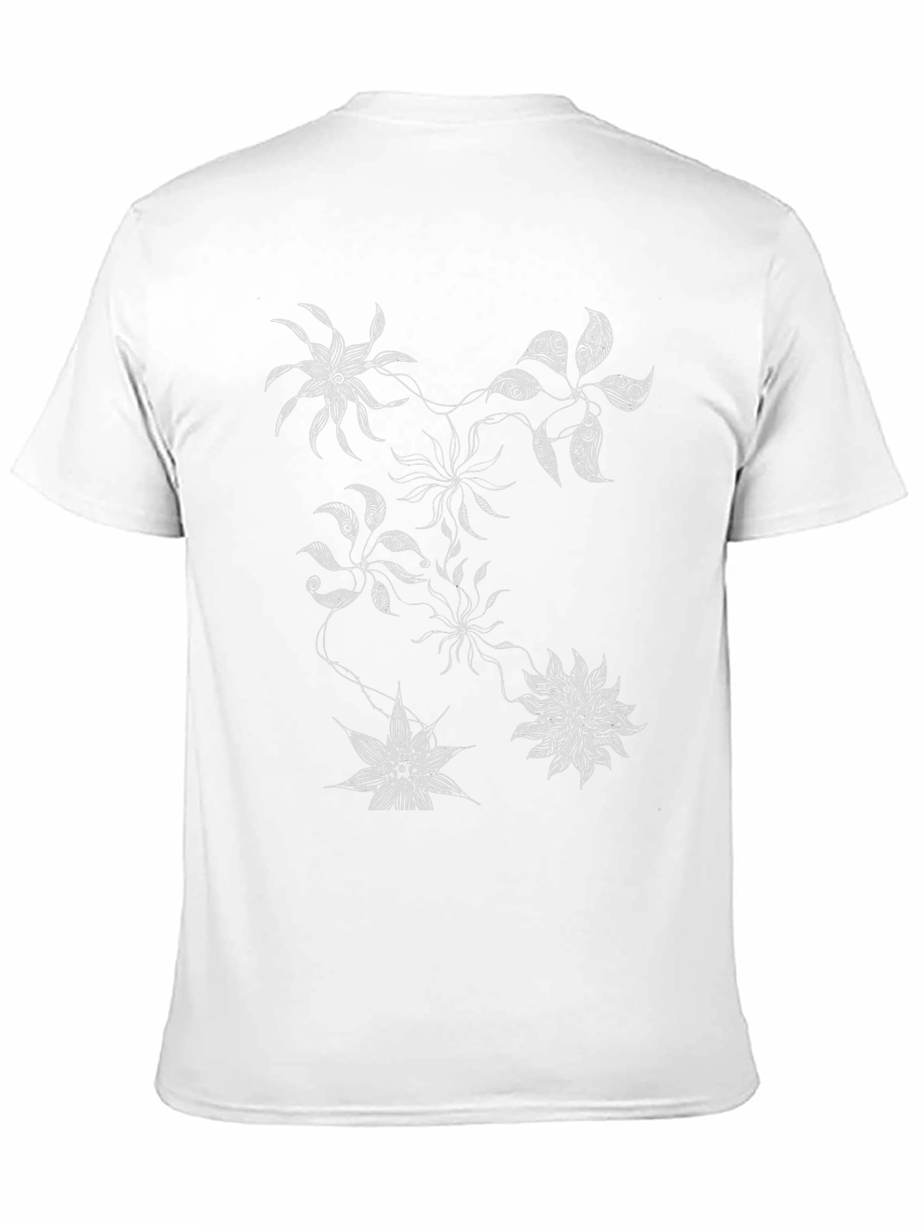 Abstract Floral Graphic Print Black T-Shirt