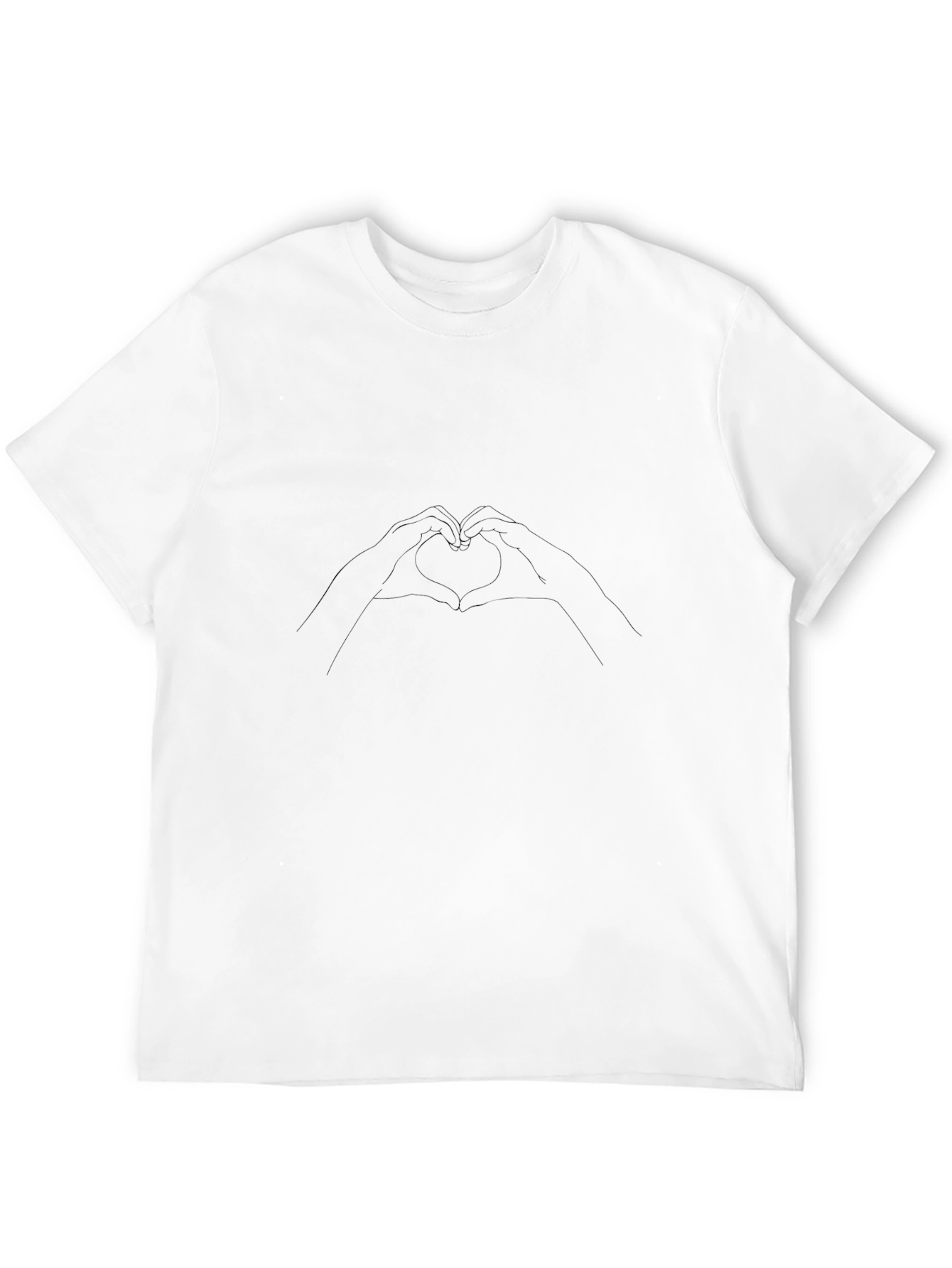 Heart Hands Black Graphic Tee - Love Design