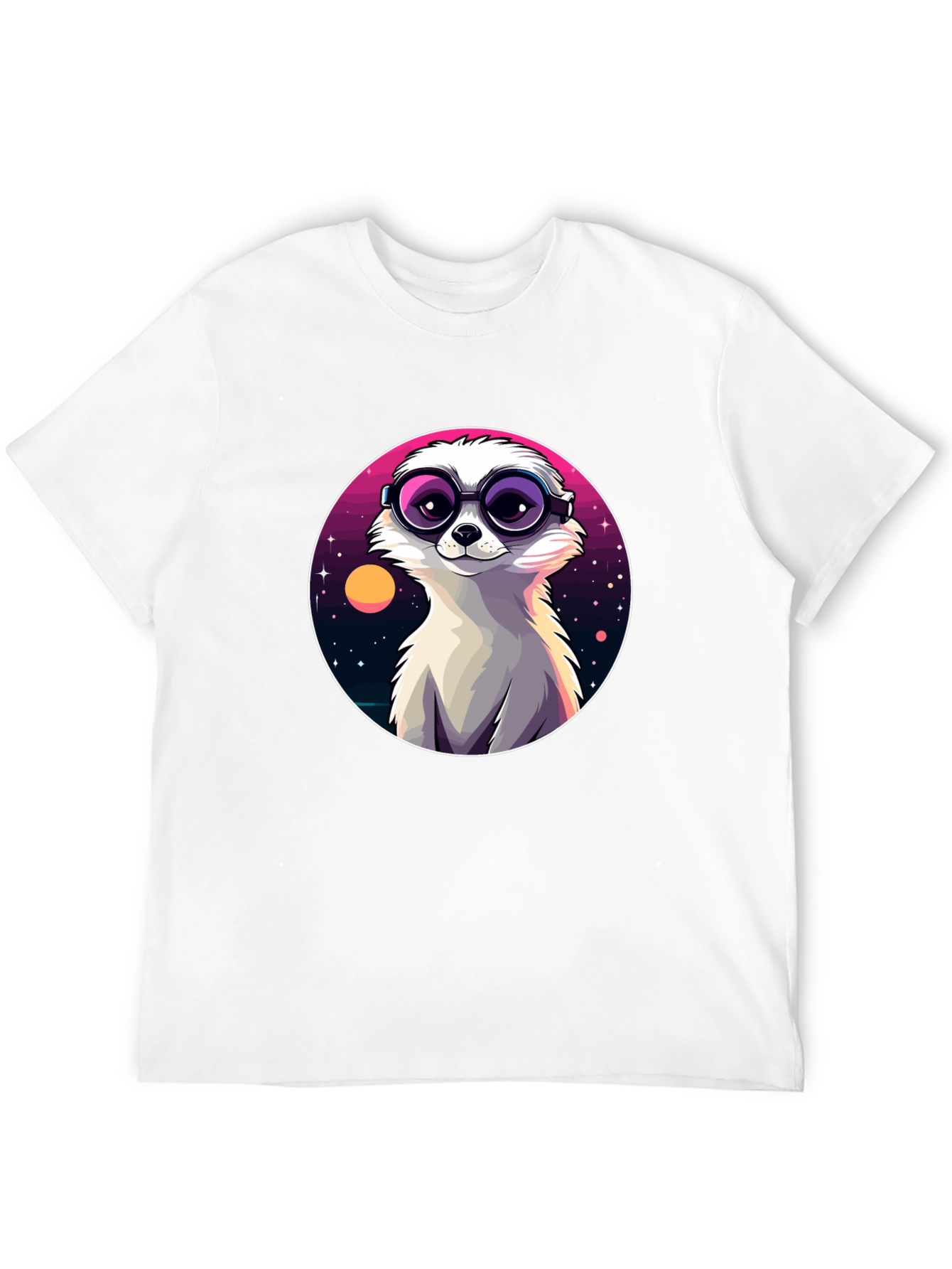 Cool Meerkat Tee - Retro Space Design