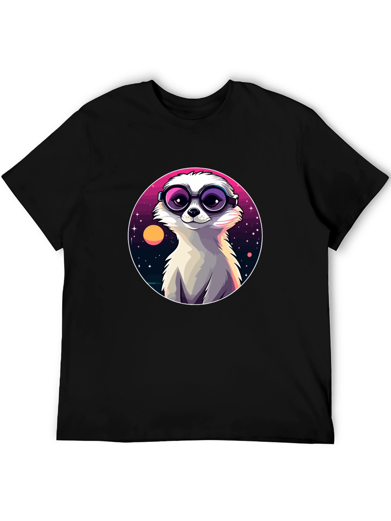 Cool Meerkat Tee - Retro Space Design