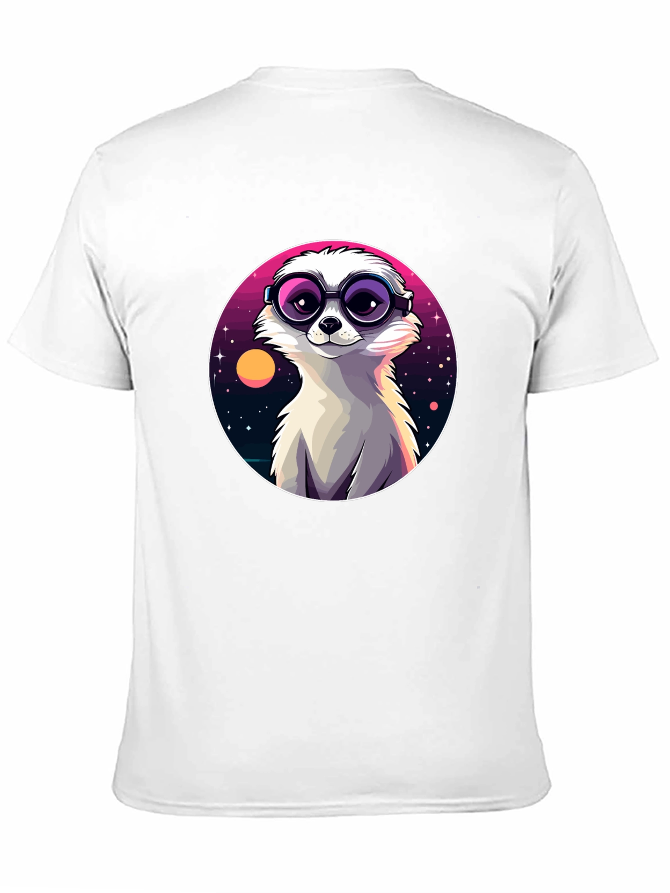Cool Meerkat Tee - Retro Space Design
