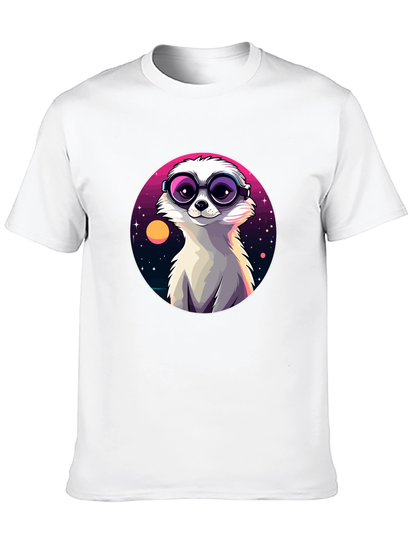 Cool Meerkat Tee - Retro Space Design