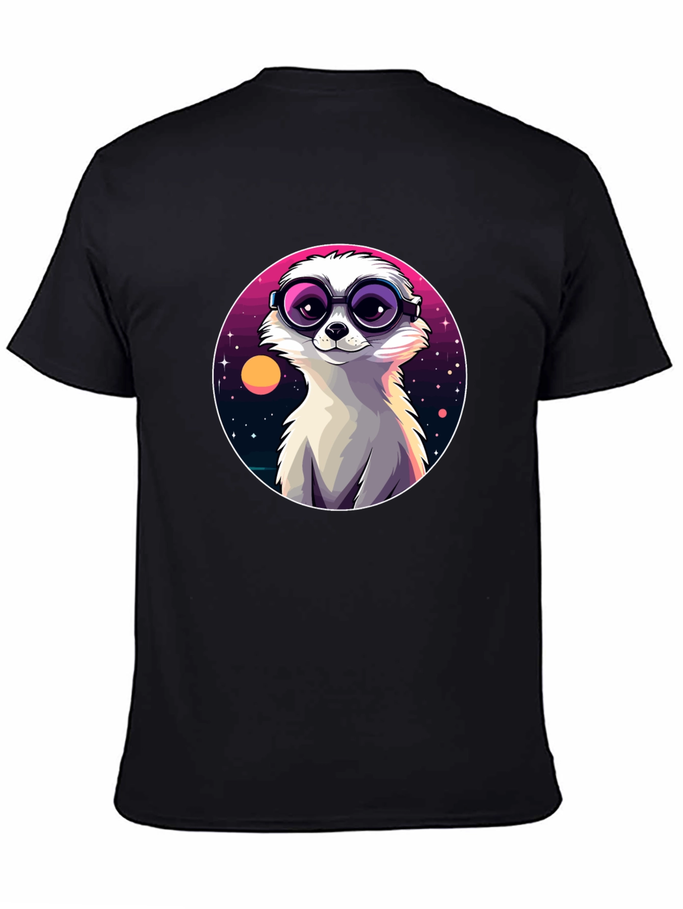 Cool Meerkat Tee - Retro Space Design
