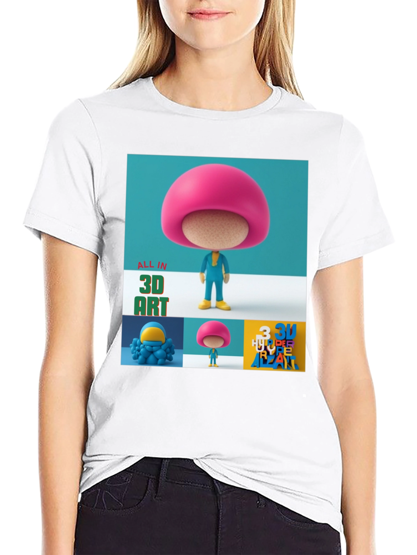 3D Art Graphic Print T-Shirt