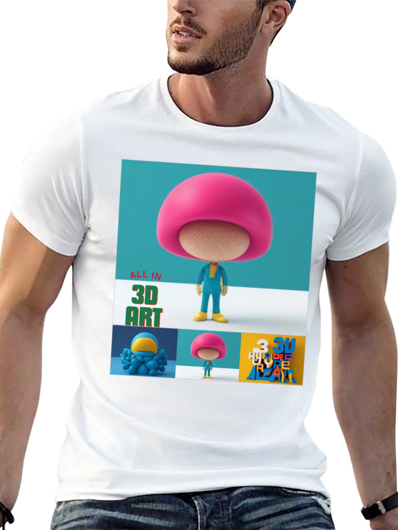 3D Art Graphic Print T-Shirt