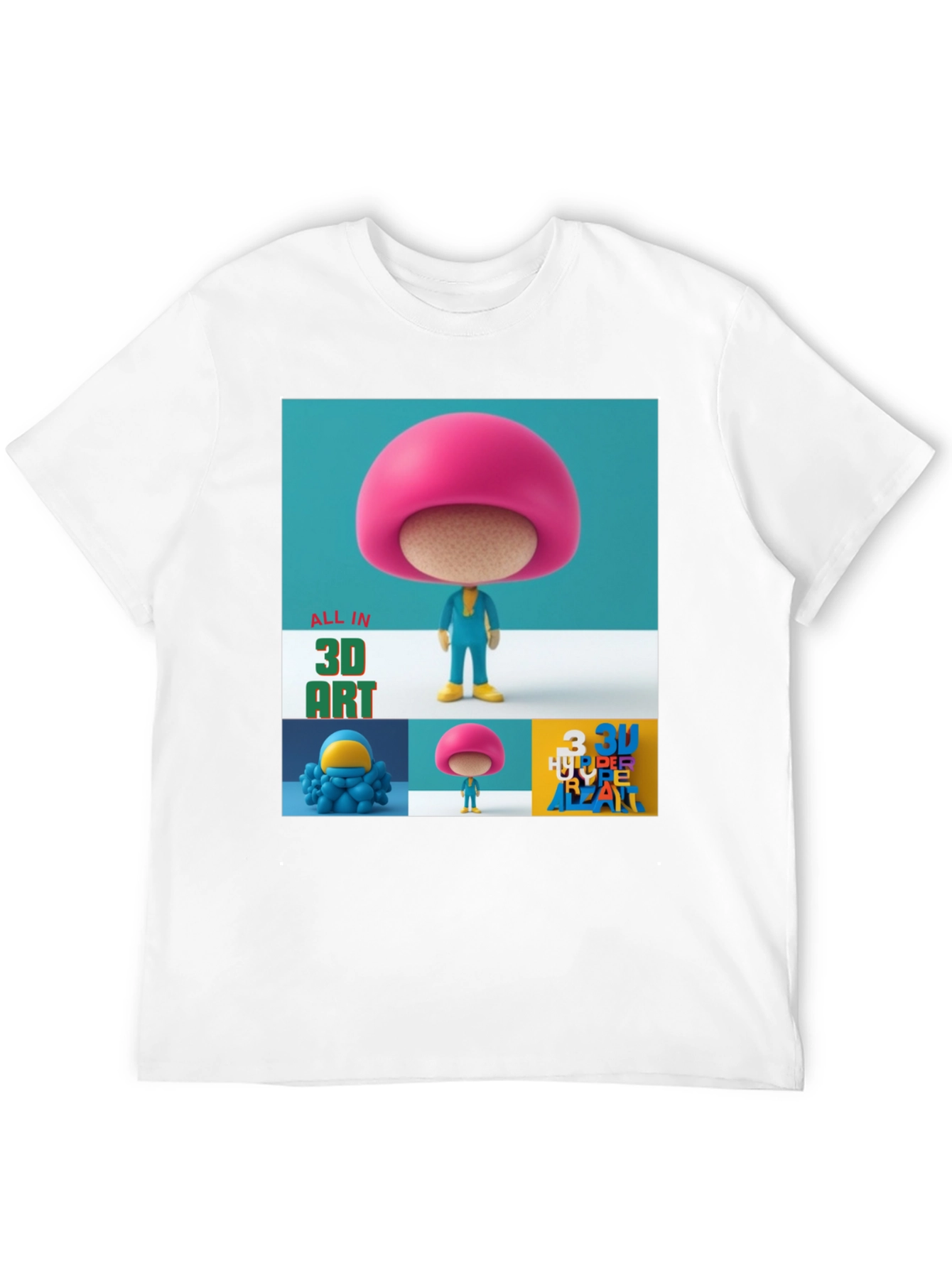 3D Art Graphic Print T-Shirt