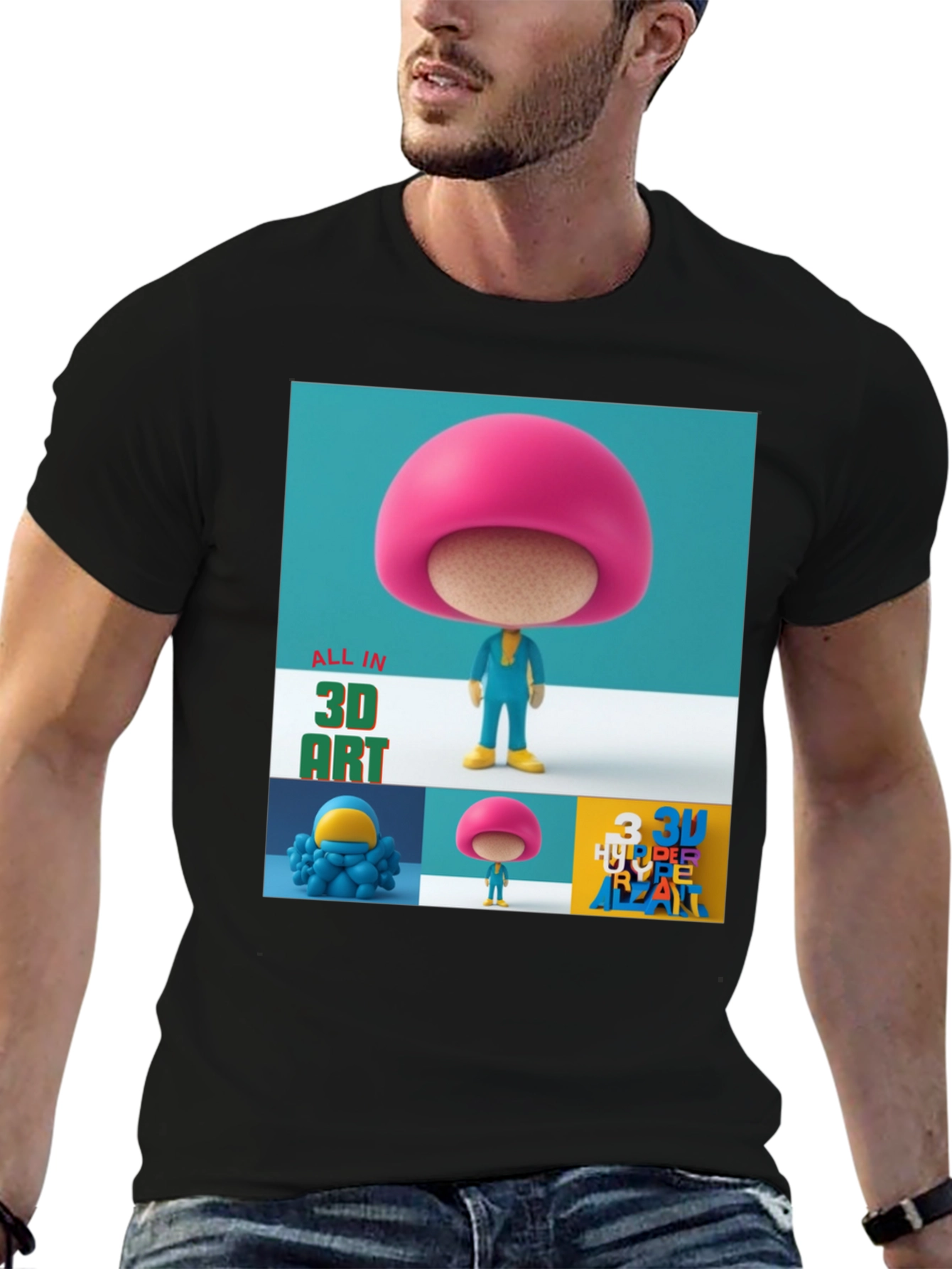 3D Art Graphic Print T-Shirt