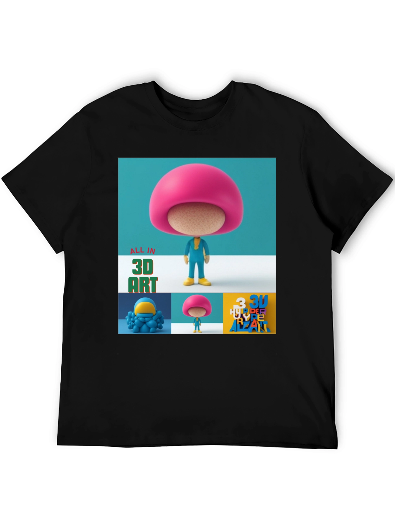3D Art Graphic Print T-Shirt