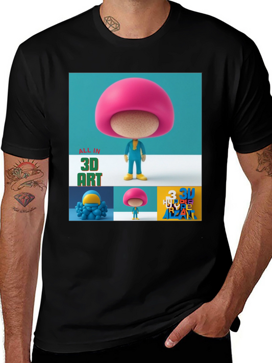 3D Art Graphic Print T-Shirt