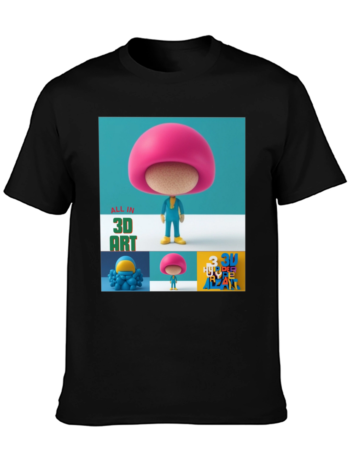 3D Art Graphic Print T-Shirt