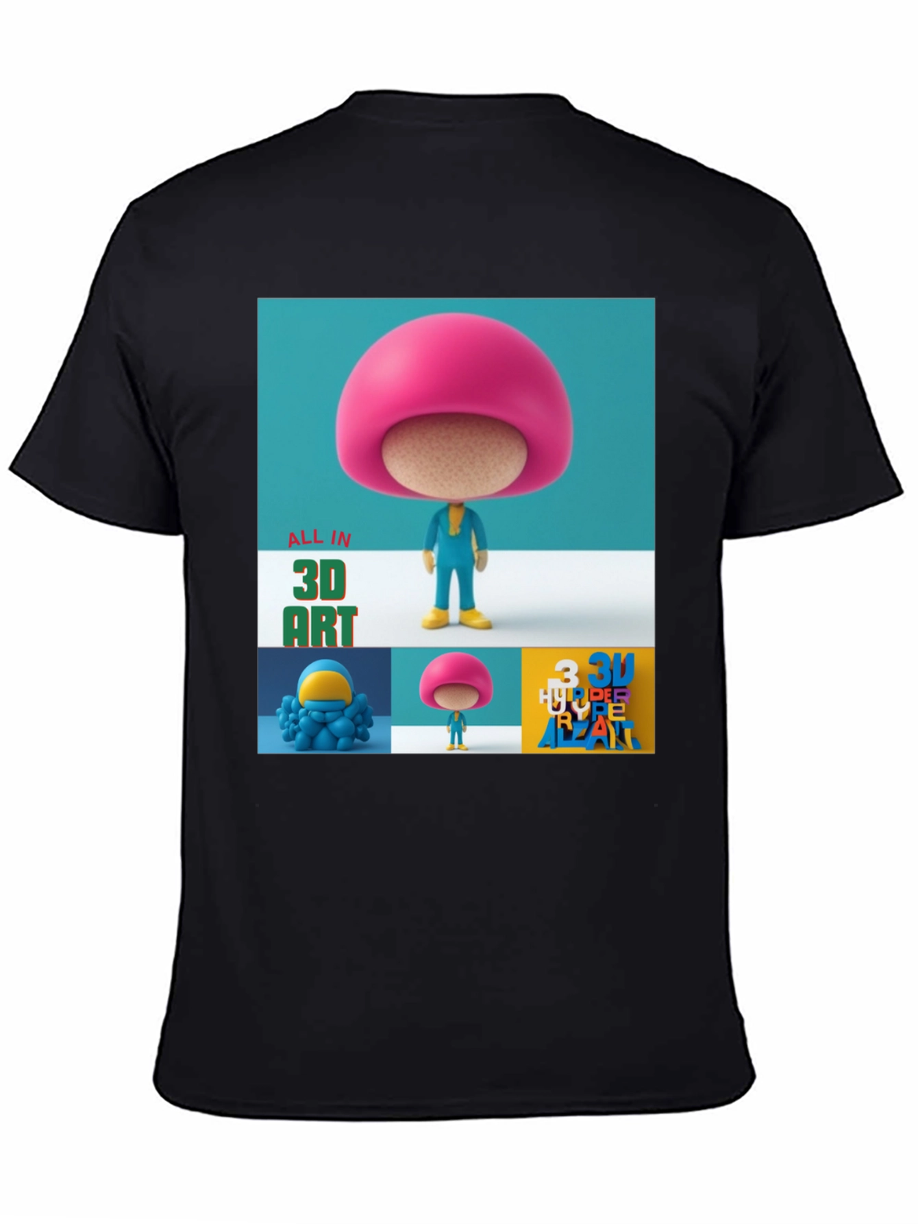 3D Art Graphic Print T-Shirt