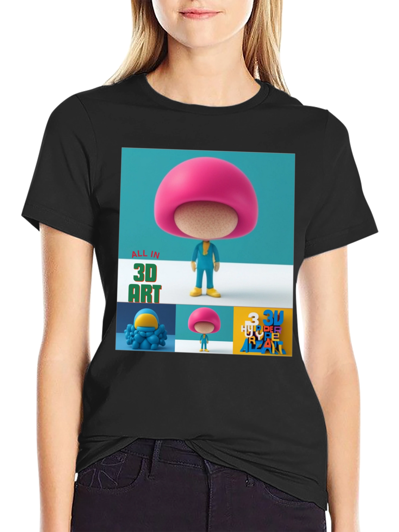 3D Art Graphic Print T-Shirt