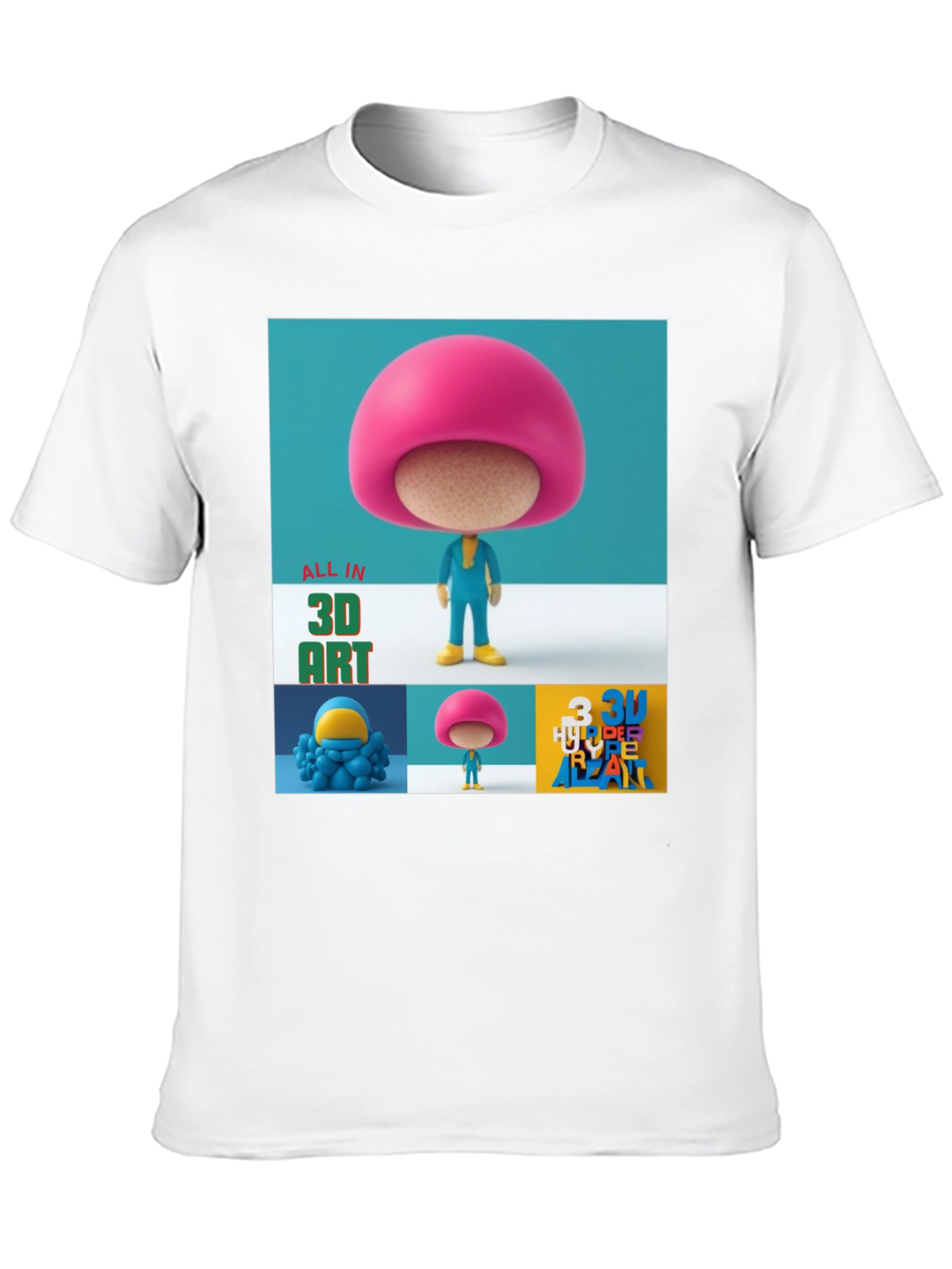 3D Art Graphic Print T-Shirt