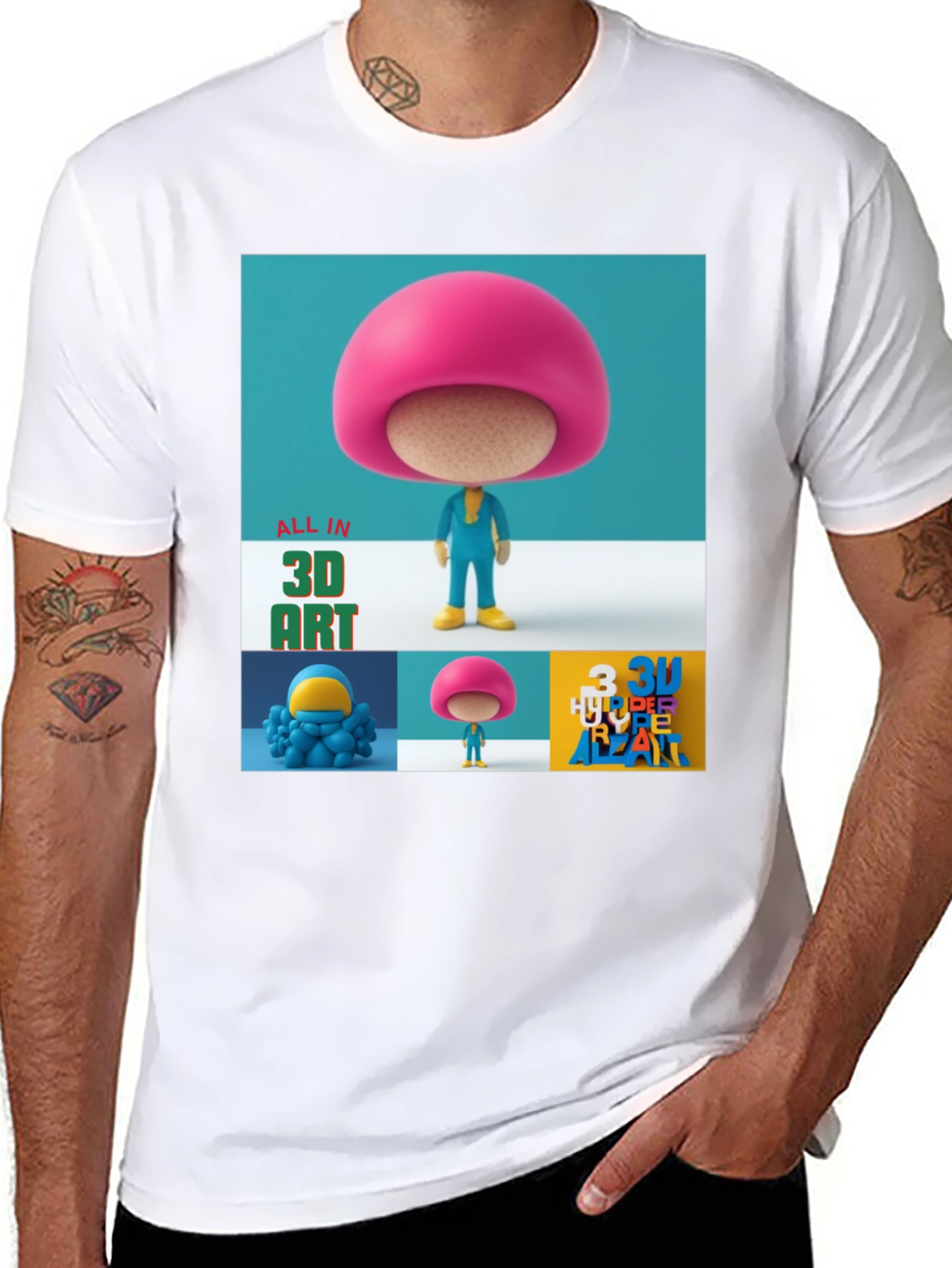 3D Art Graphic Print T-Shirt