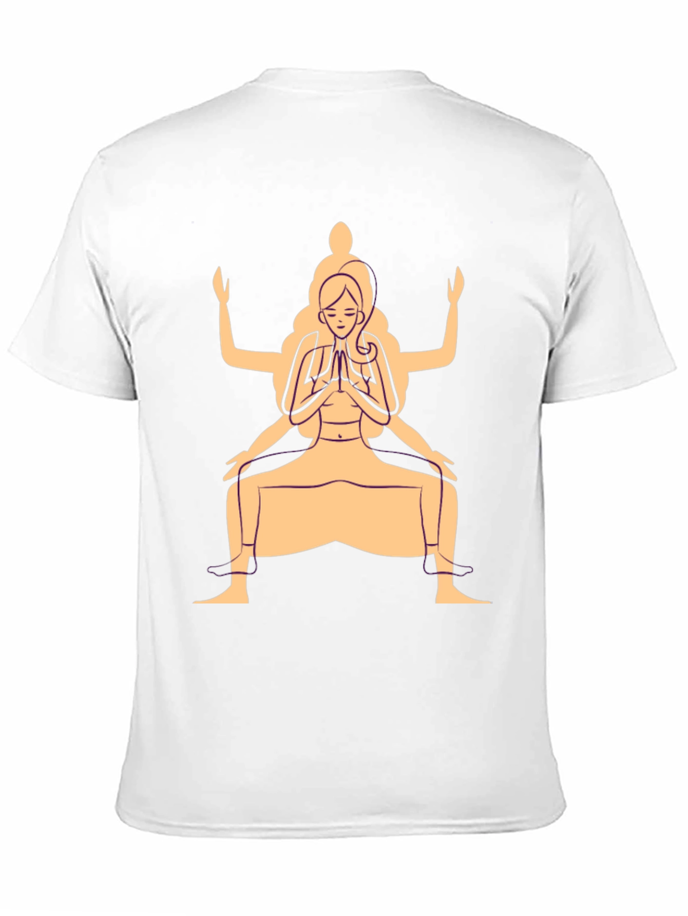 Yoga Pose Graphic T-Shirt - Black Cotton Blend