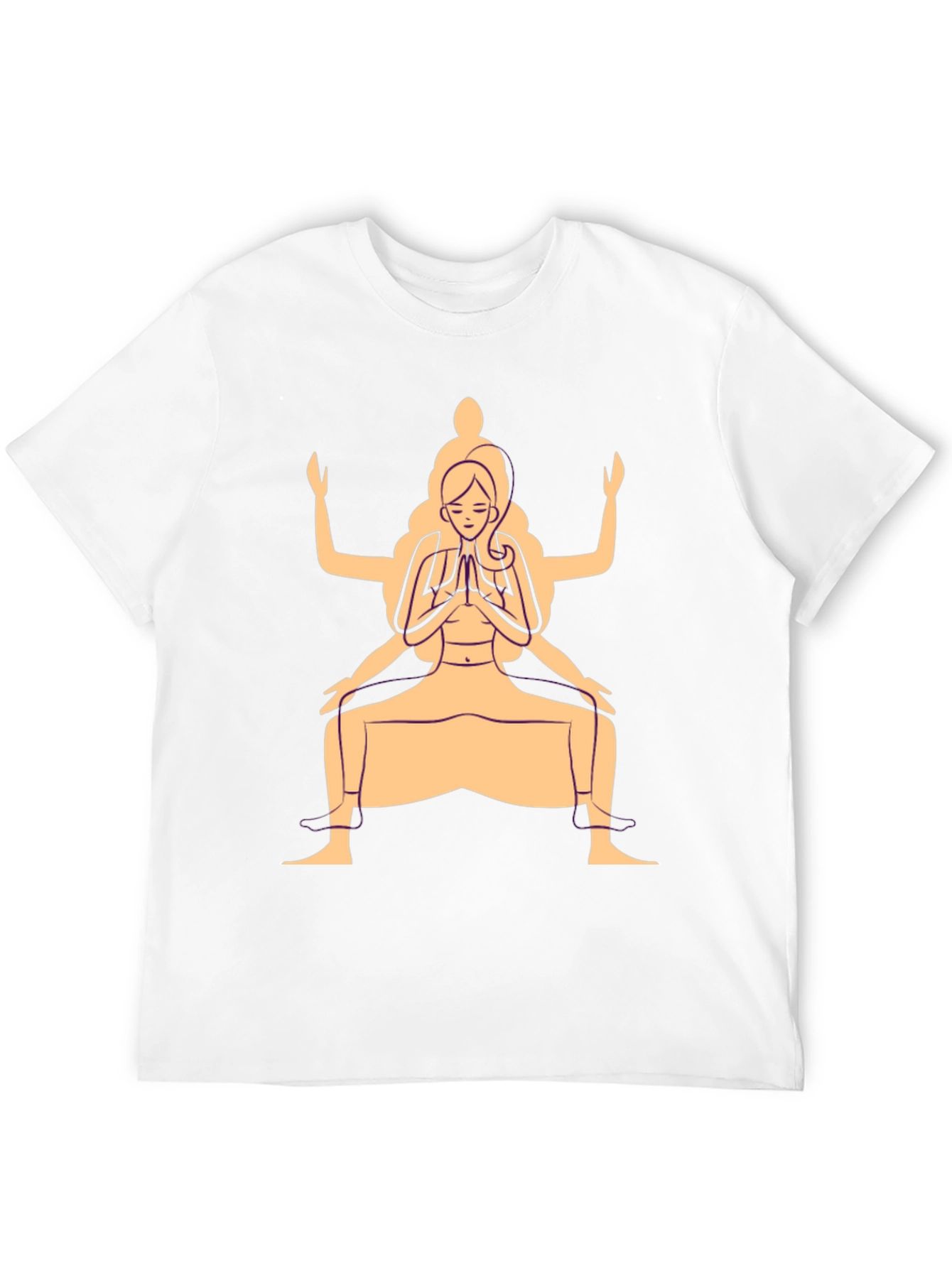 Yoga Pose Graphic T-Shirt - Black Cotton Blend