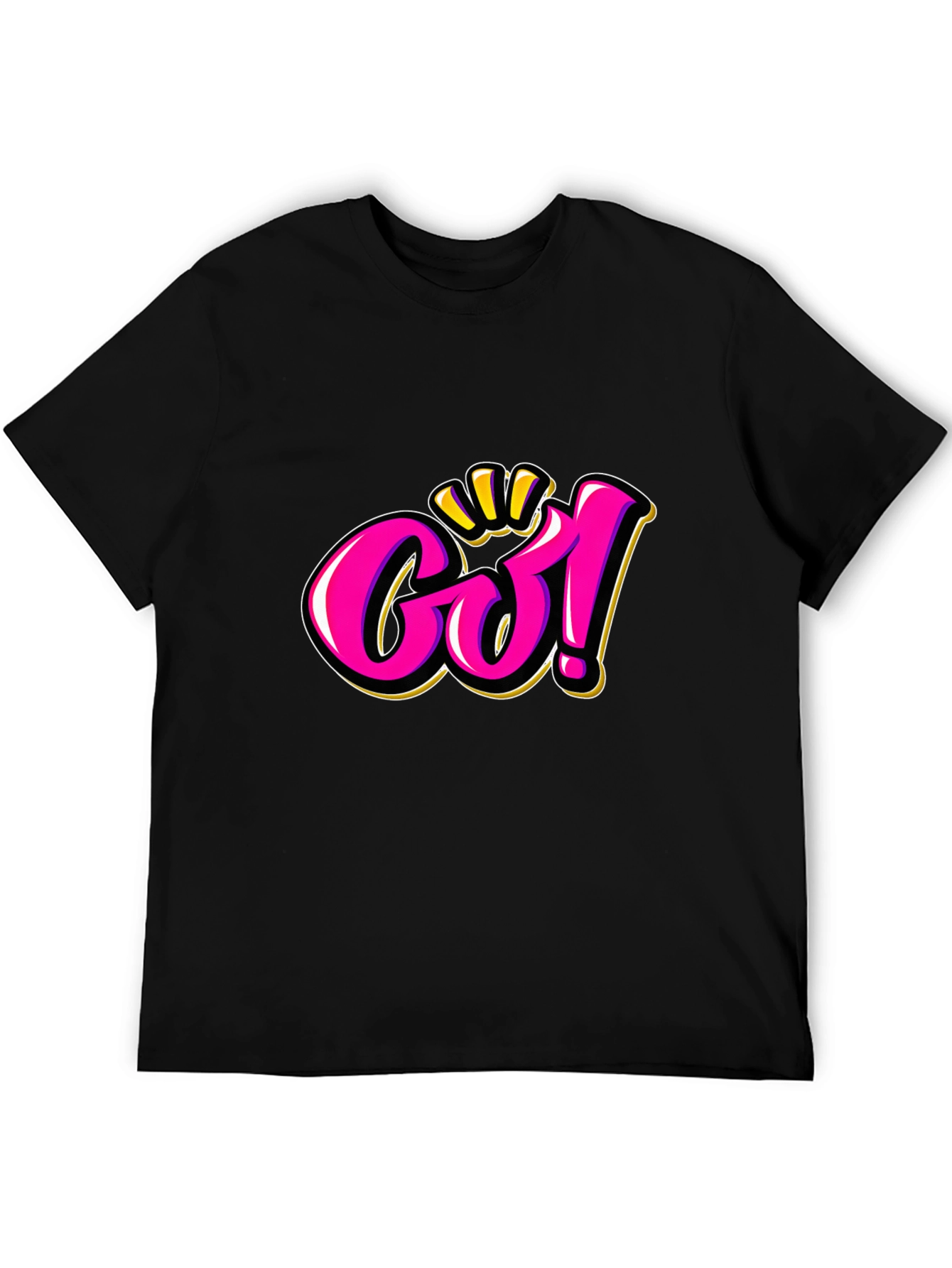 Go! Graphic Tee - Bold Pink & Gold Design