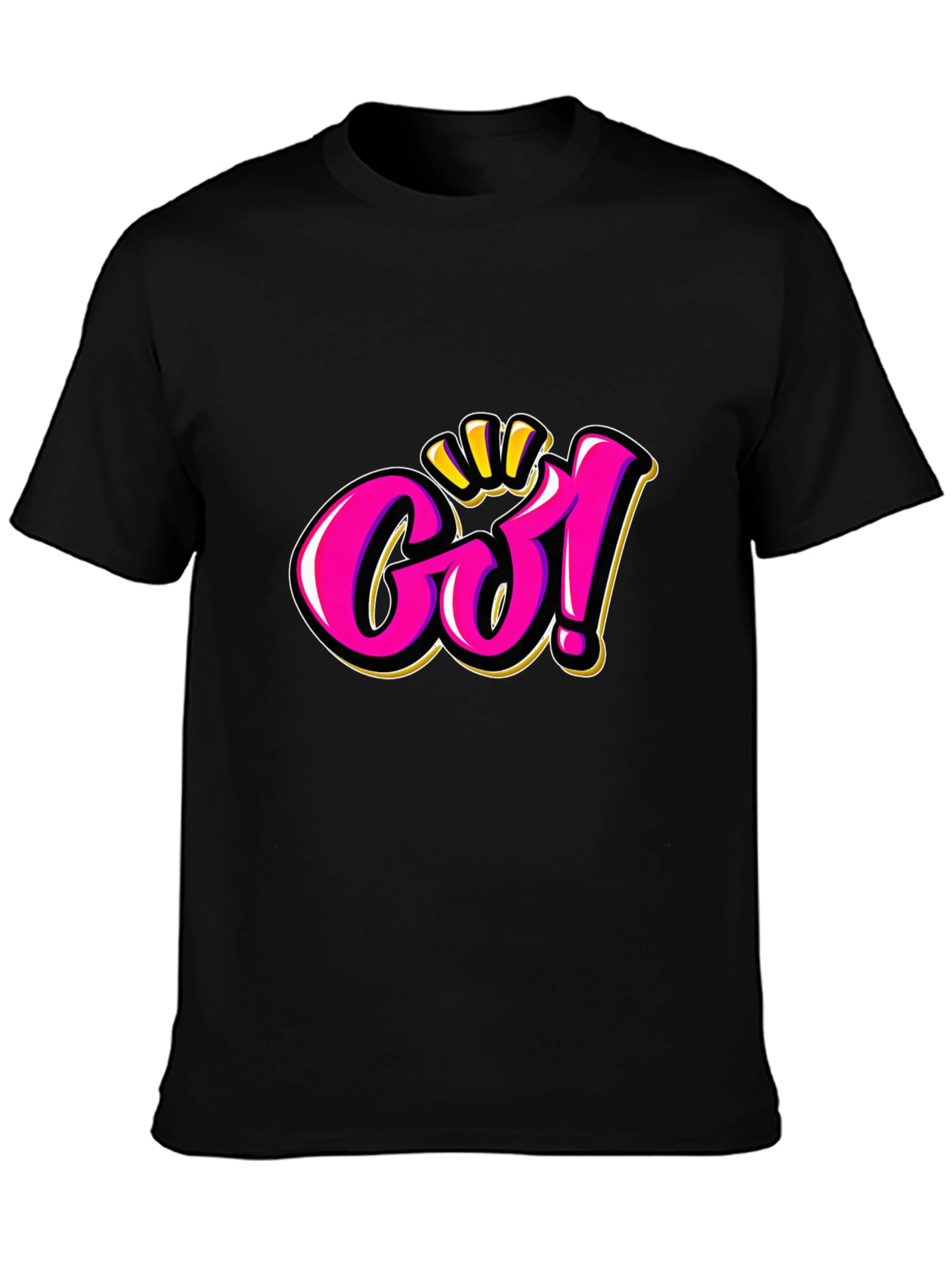 Go! Graphic Tee - Bold Pink & Gold Design