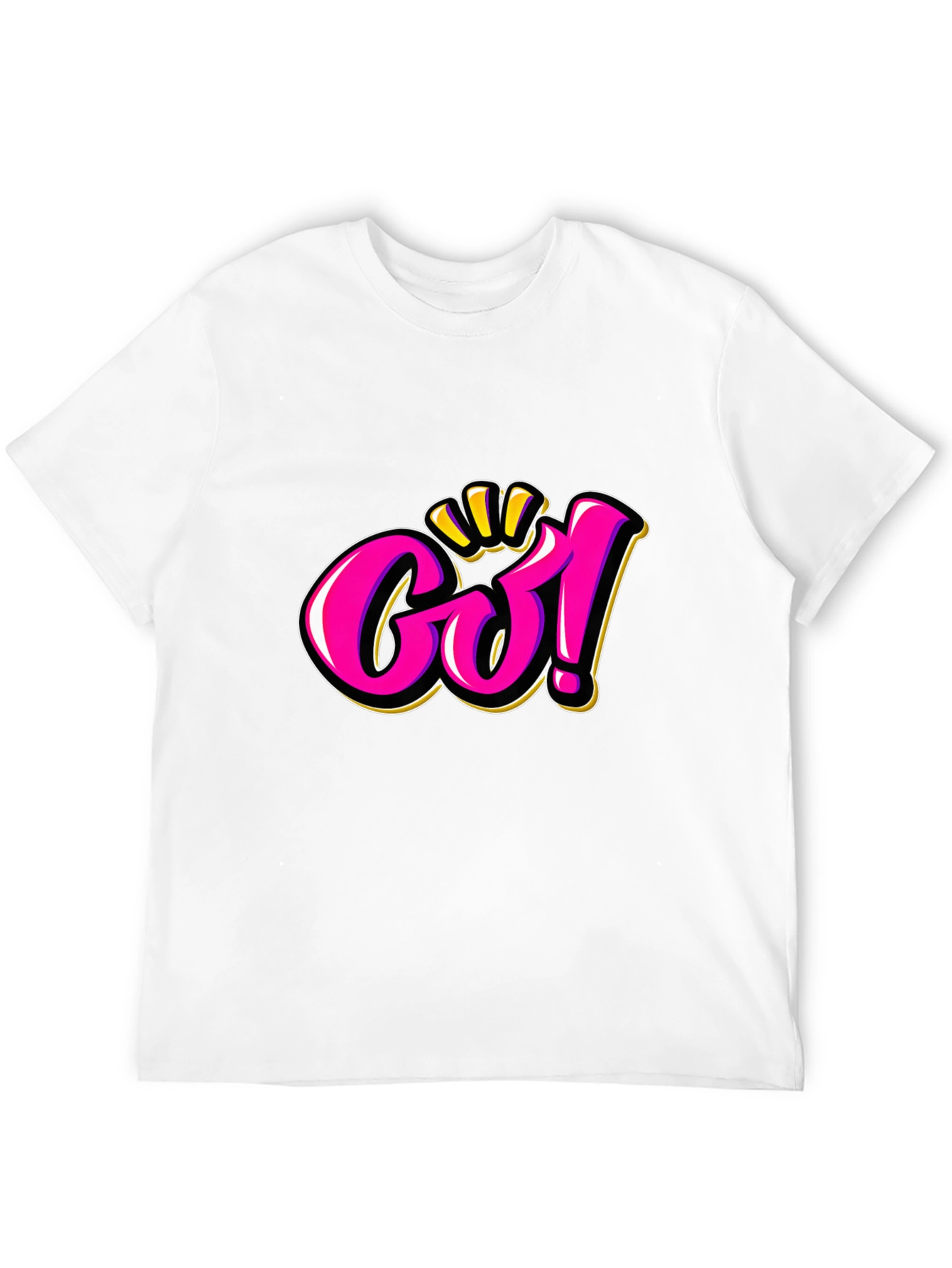 Go! Graphic Tee - Bold Pink & Gold Design