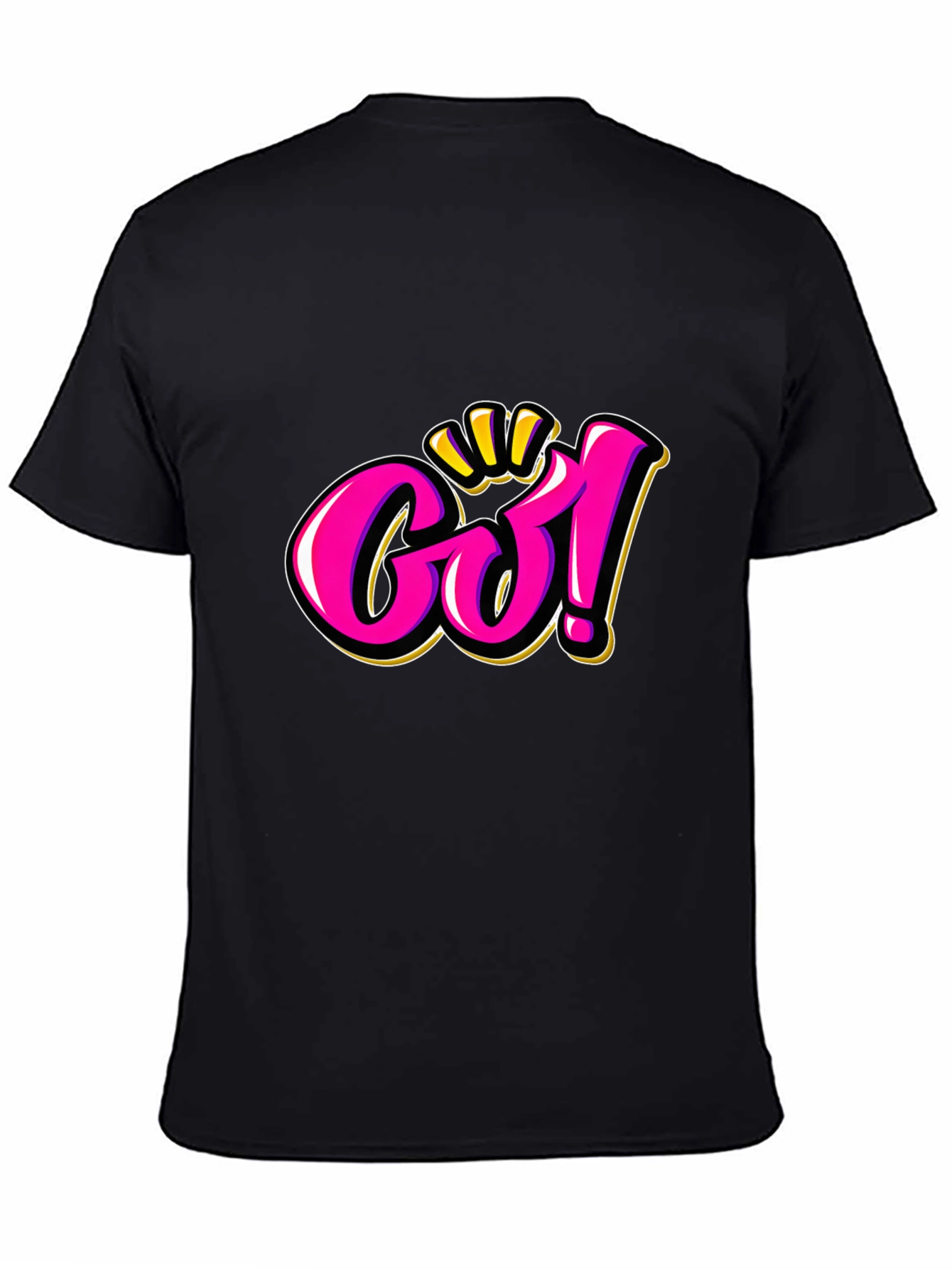 Go! Graphic Tee - Bold Pink & Gold Design
