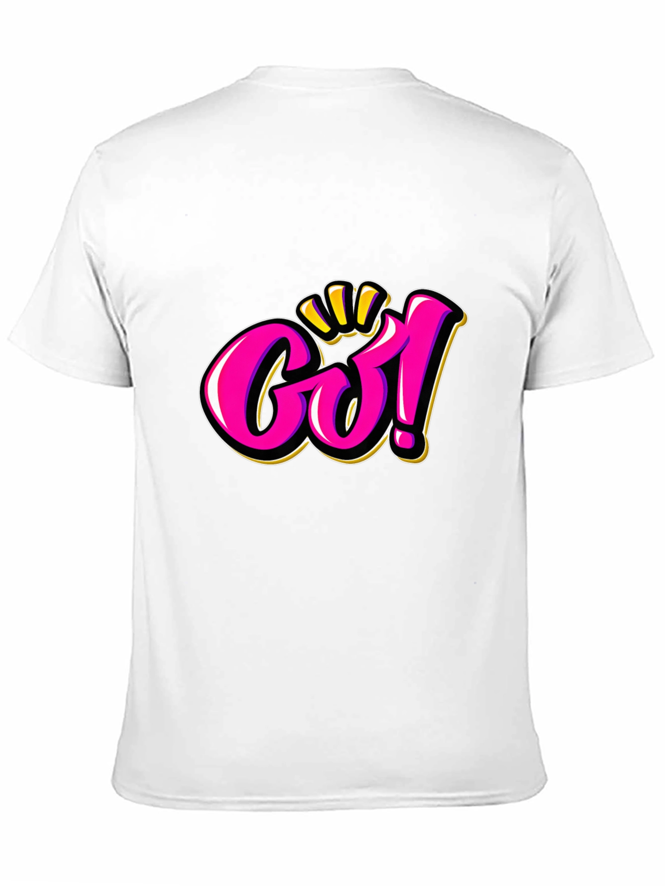 Go! Graphic Tee - Bold Pink & Gold Design