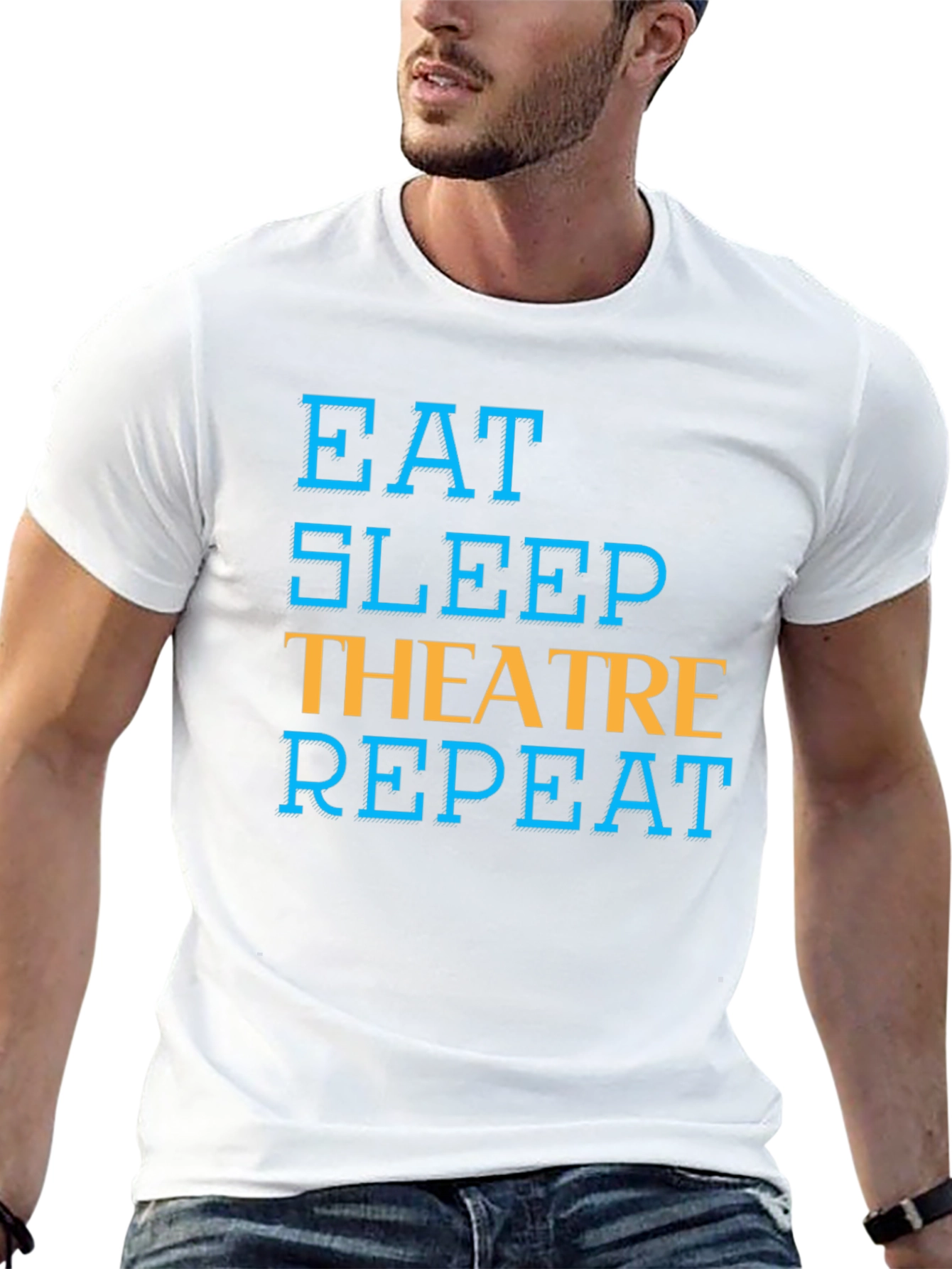 Eat Sleep Theatre Repeat T-Shirt - Black