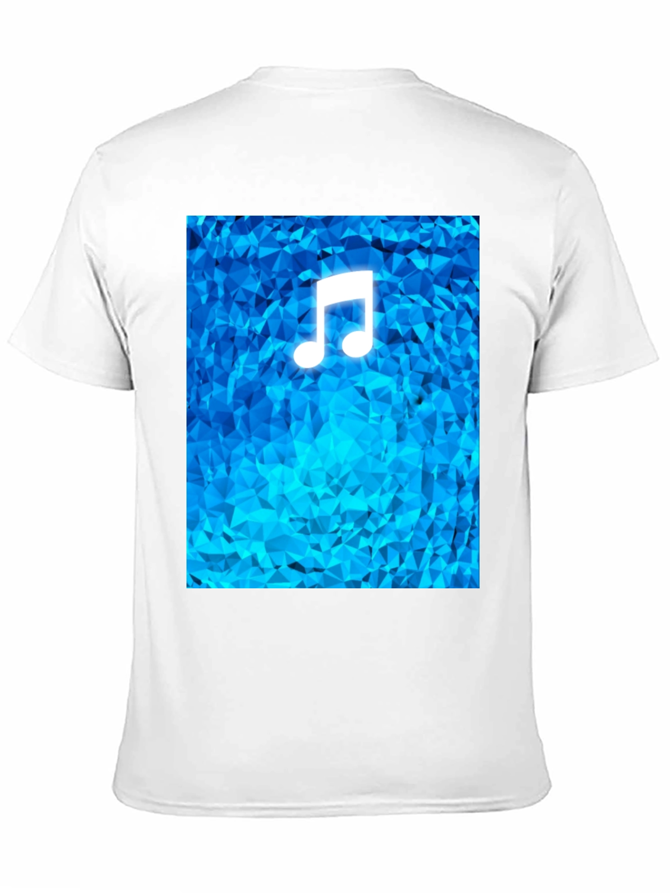 Music Note T-Shirt - Geometric Blue Design