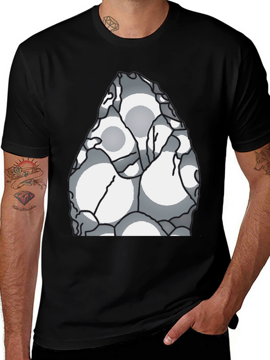 Abstract Circle Pattern Black T-Shirt