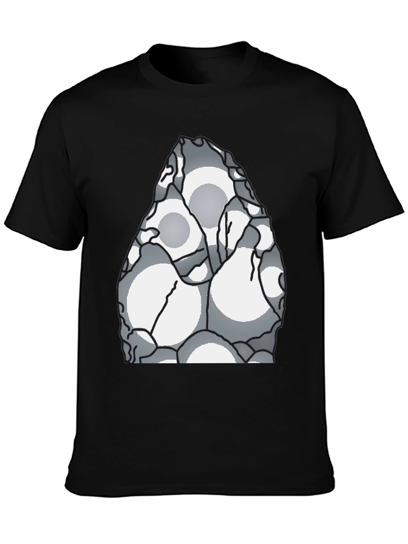 Abstract Circle Pattern Black T-Shirt
