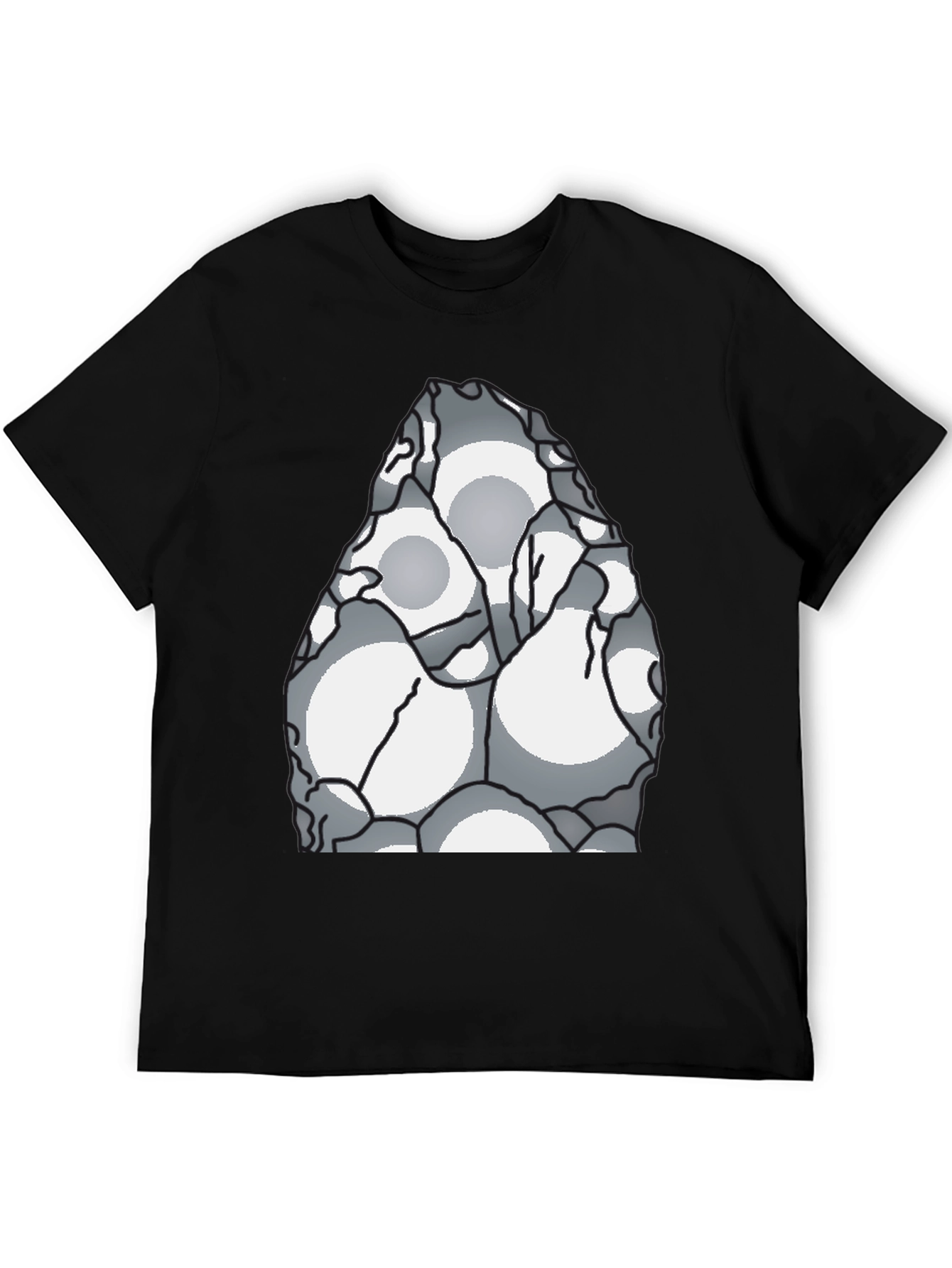 Abstract Circle Pattern Black T-Shirt