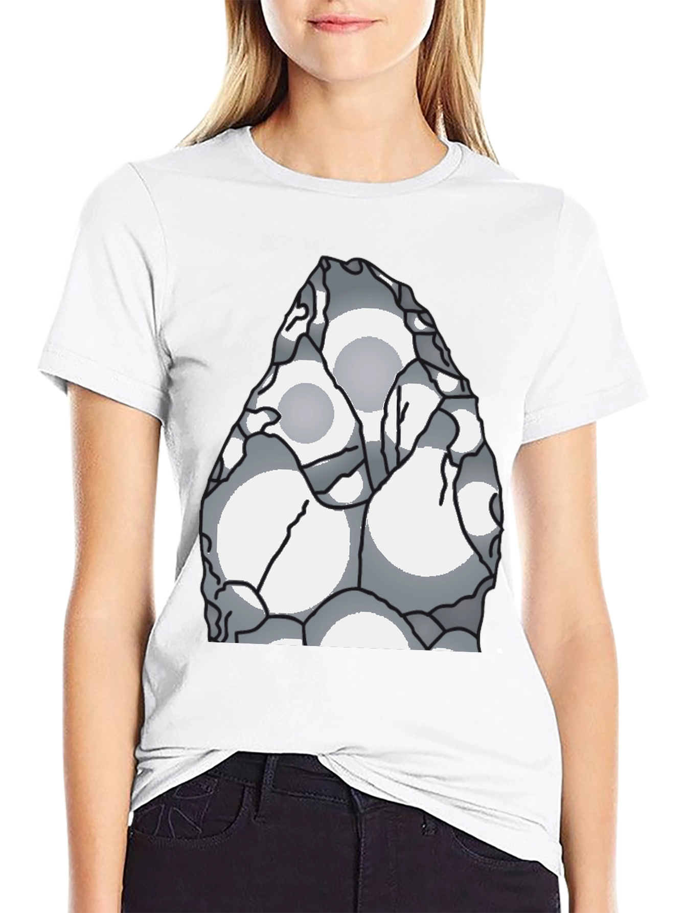 Abstract Circle Pattern Black T-Shirt