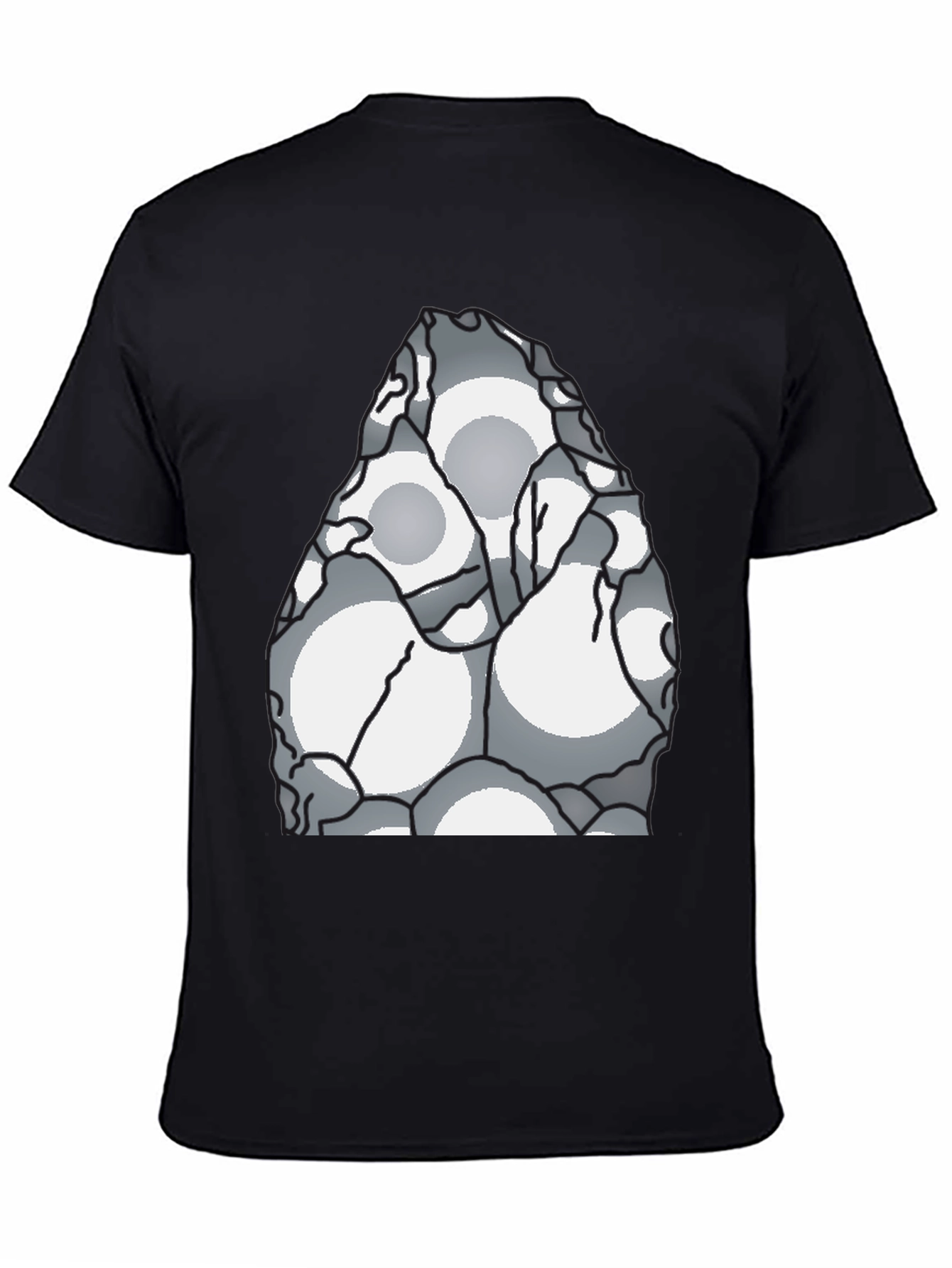 Abstract Circle Pattern Black T-Shirt