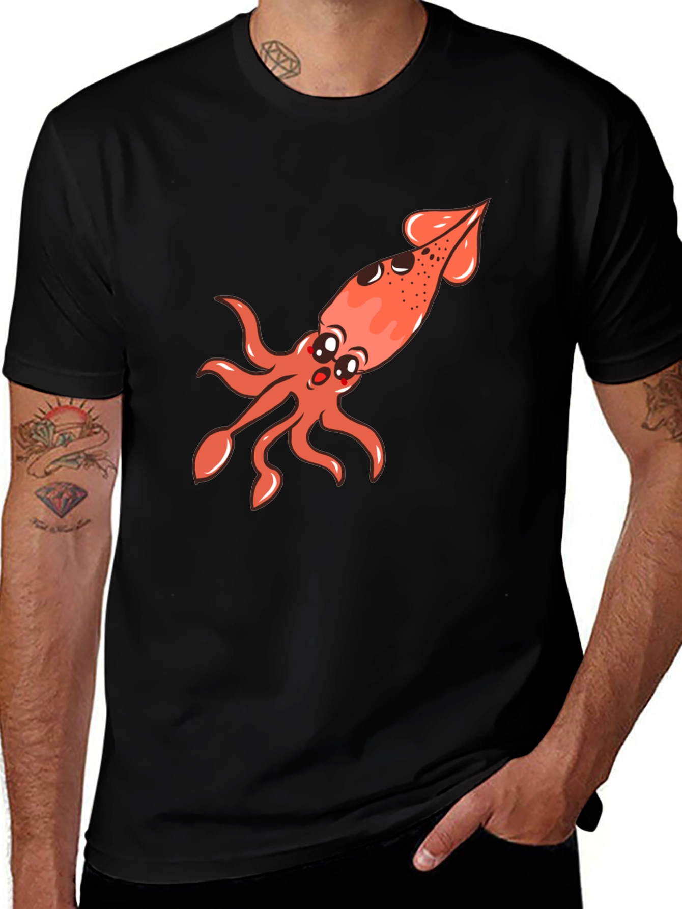 Squid Graphic Tee - Black Unisex T-Shirt