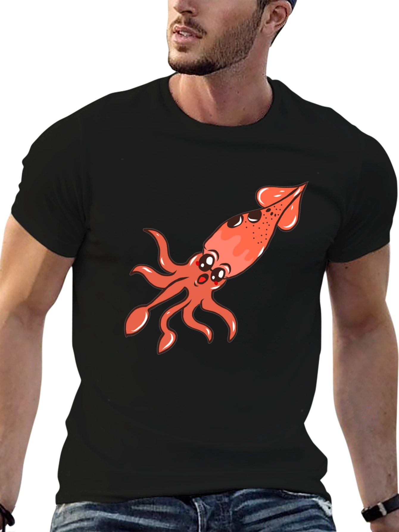 Squid Graphic Tee - Black Unisex T-Shirt