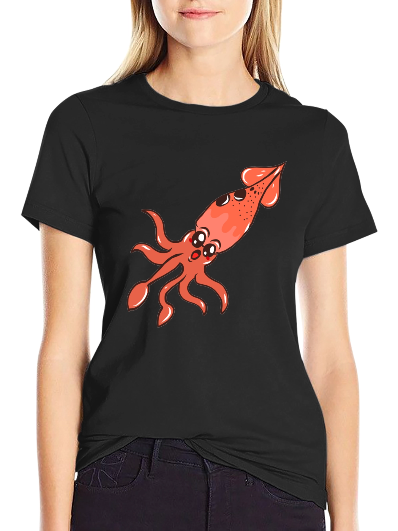 Squid Graphic Tee - Black Unisex T-Shirt