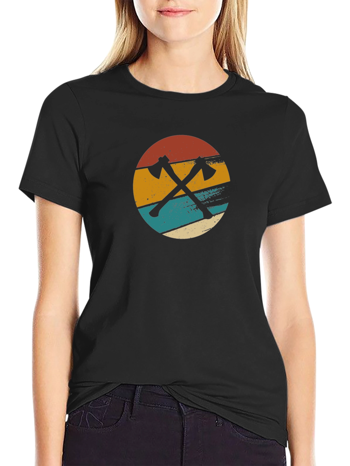Retro Axe Graphic T-Shirt - Lumberjack Style