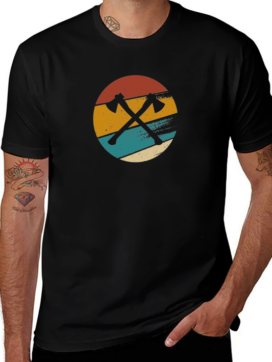 Retro Axe Graphic T-Shirt - Lumberjack Style