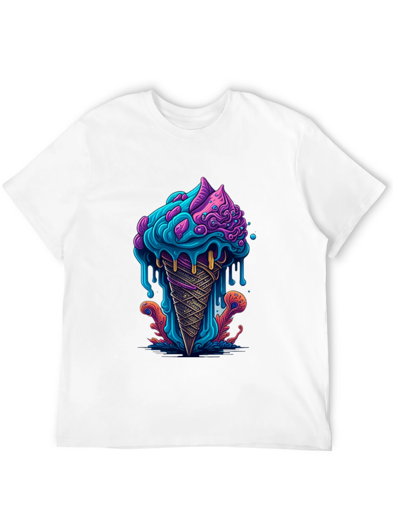 Psychedelic Ice Cream Cone Graphic Tee