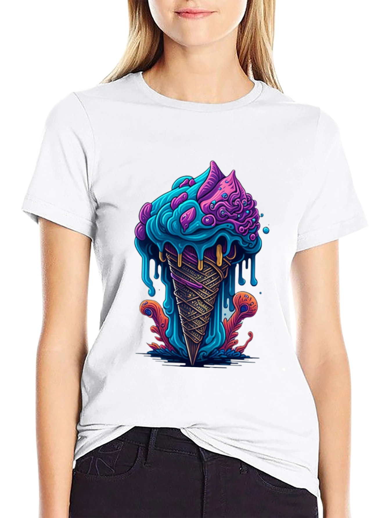 Psychedelic Ice Cream Cone Graphic Tee